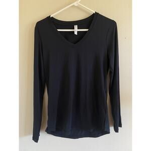 Athleta Black Essential Vneck Tshirt Shirt Tee Activewear Athleisure Women Small